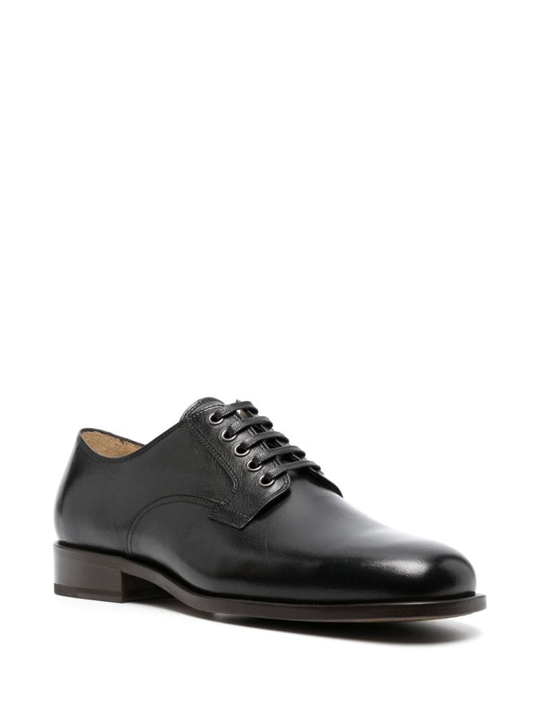 Black Leather Derby Shoes