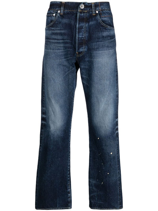 Blue Social Sculpture Straight-leg Jeans