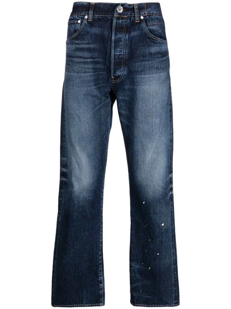 Blue Social Sculpture Straight-leg Jeans
