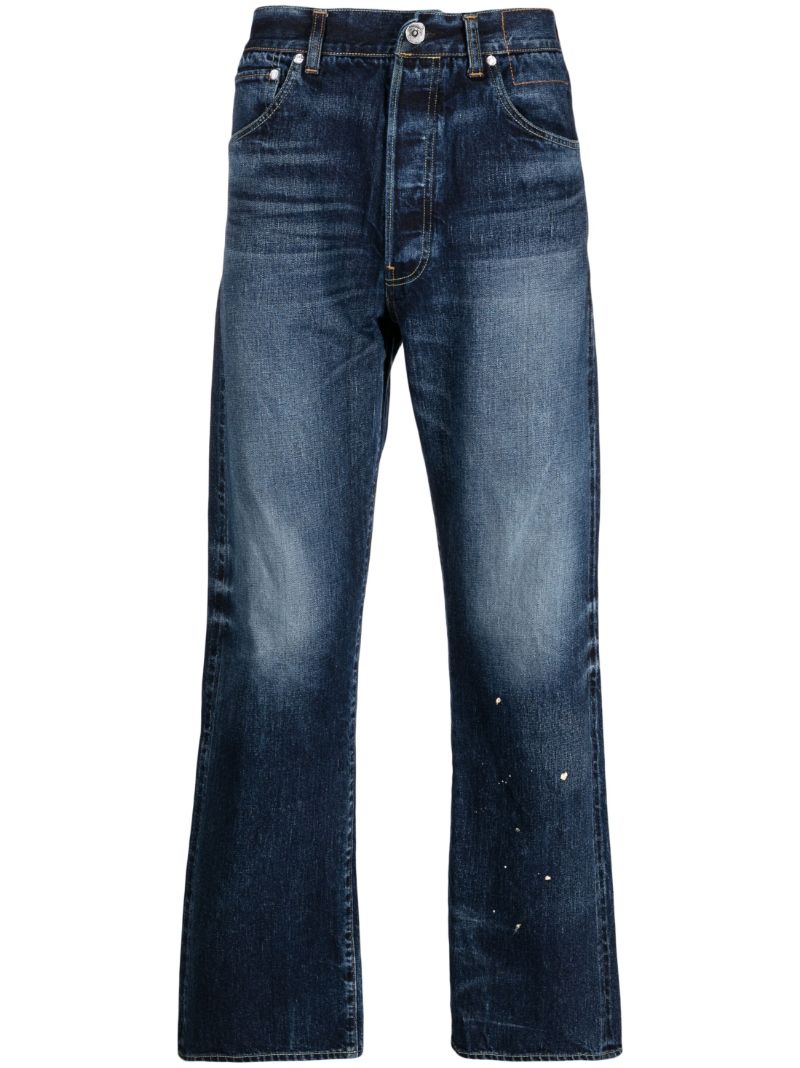 Blue Social Sculpture Straight-leg Jeans