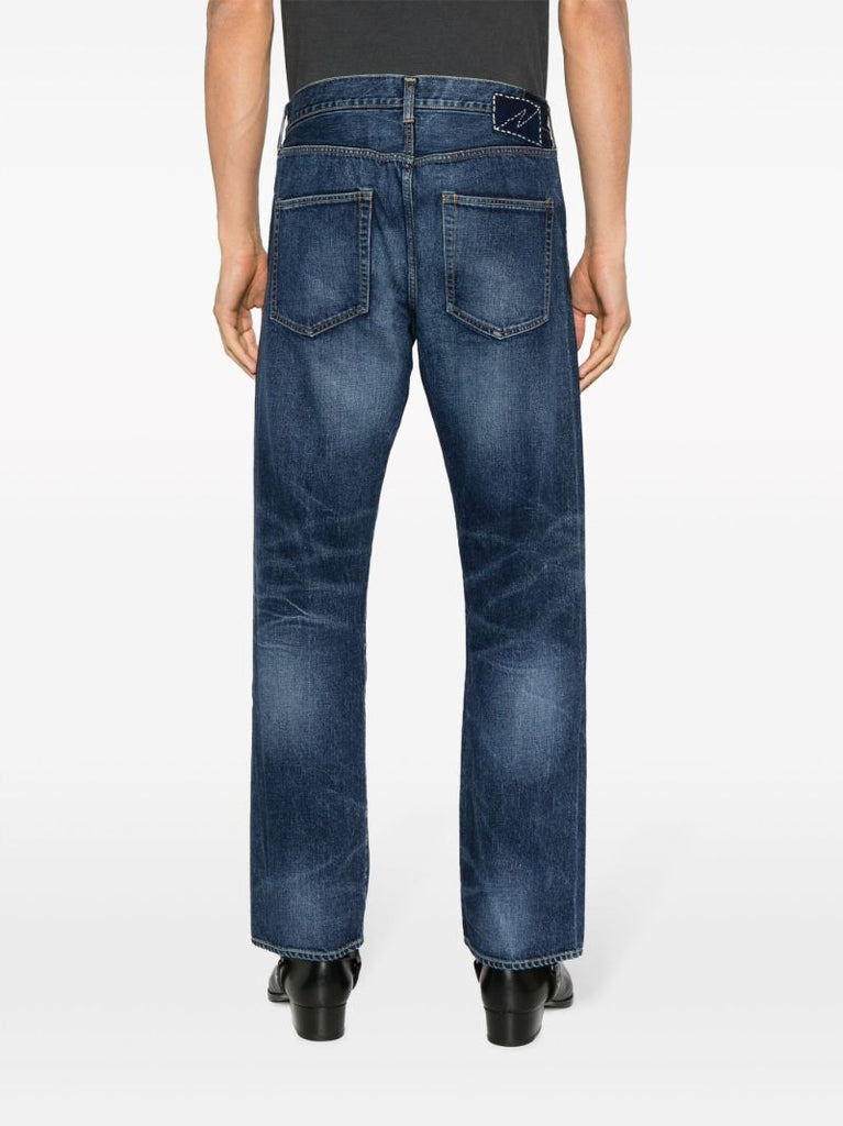 Blue Social Sculpture Straight-leg Jeans