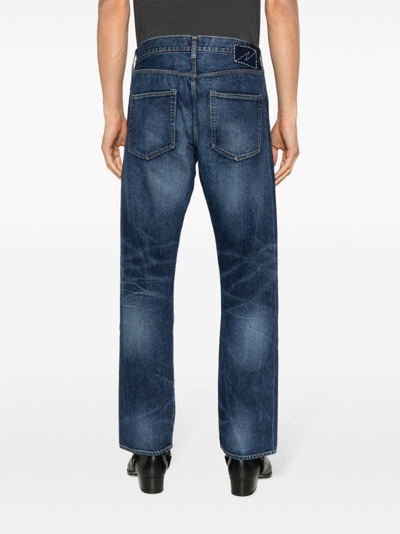 Blue Social Sculpture Straight-leg Jeans