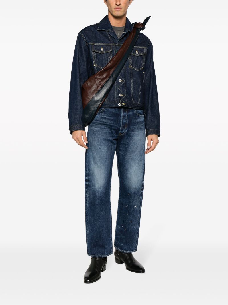 Blue Social Sculpture Straight-leg Jeans