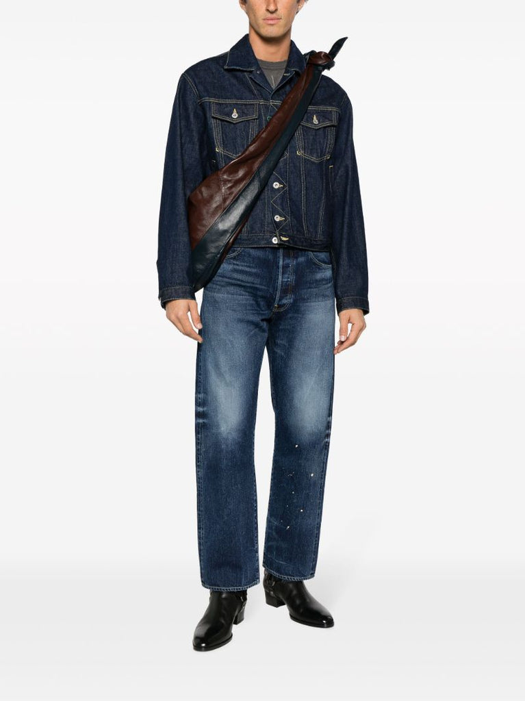 Blue Social Sculpture Straight-leg Jeans