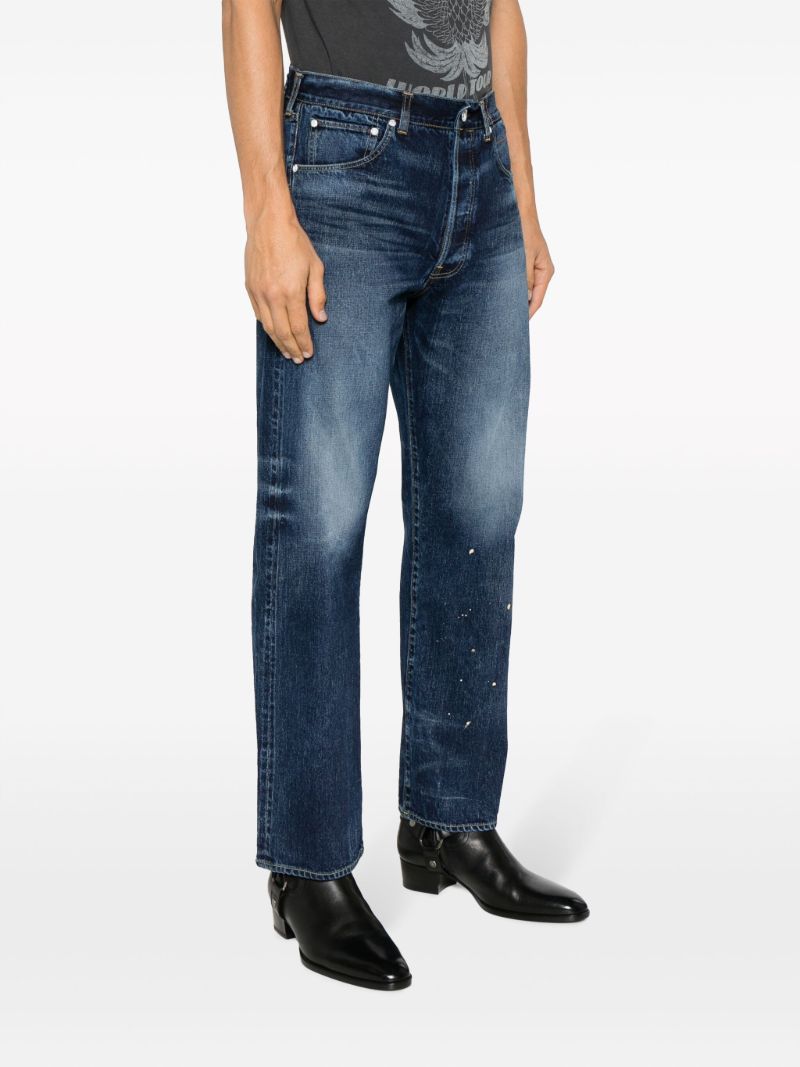 Blue Social Sculpture Straight-leg Jeans