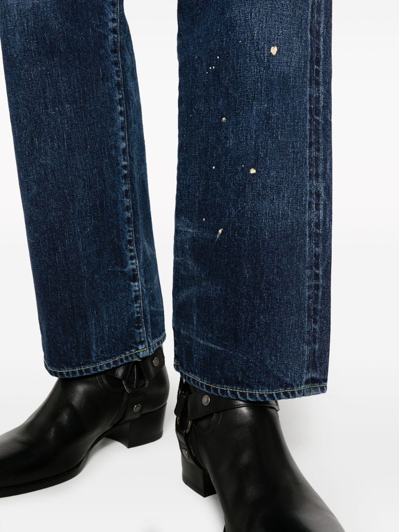Blue Social Sculpture Straight-leg Jeans