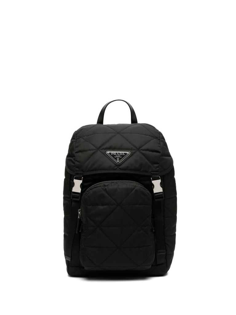 Black Re-nylon Quilted Backpack