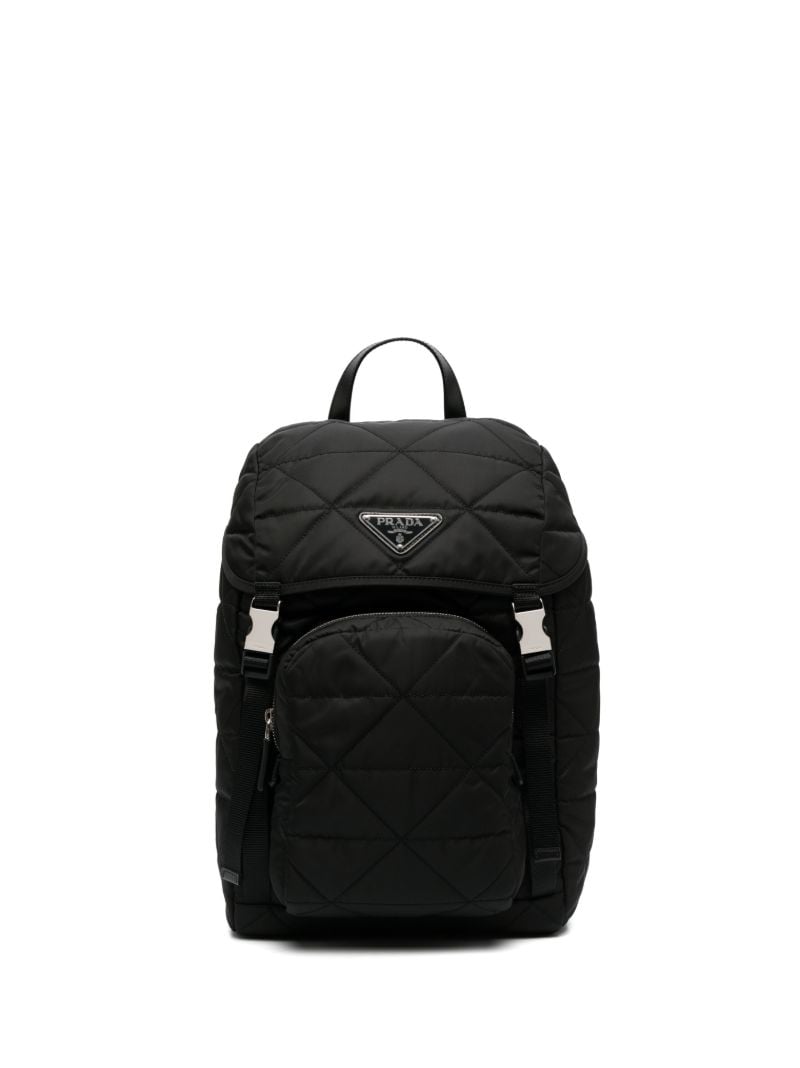Black Re-nylon Quilted Backpack