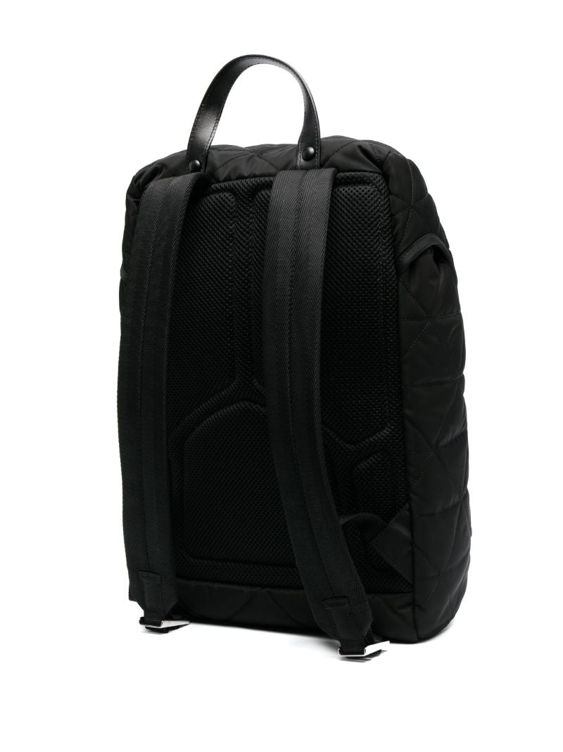 Black Re-nylon Quilted Backpack