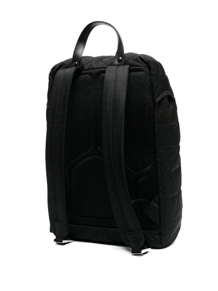 Black Re-nylon Quilted Backpack