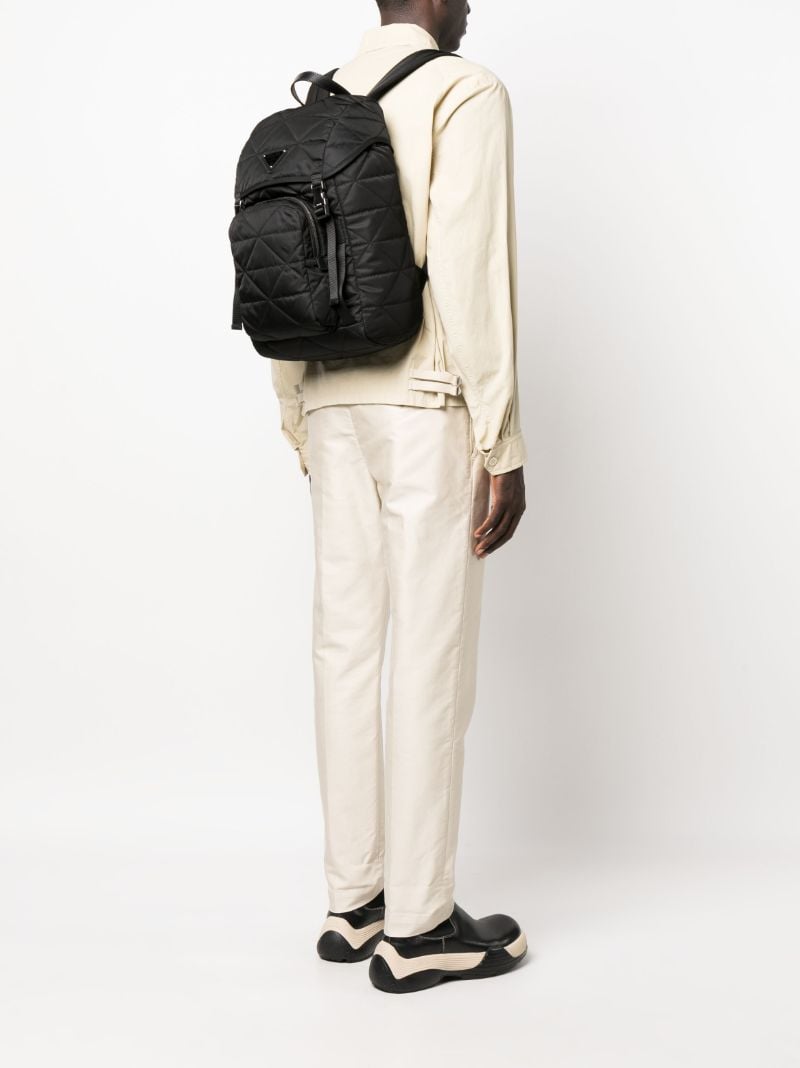 Black Re-nylon Quilted Backpack