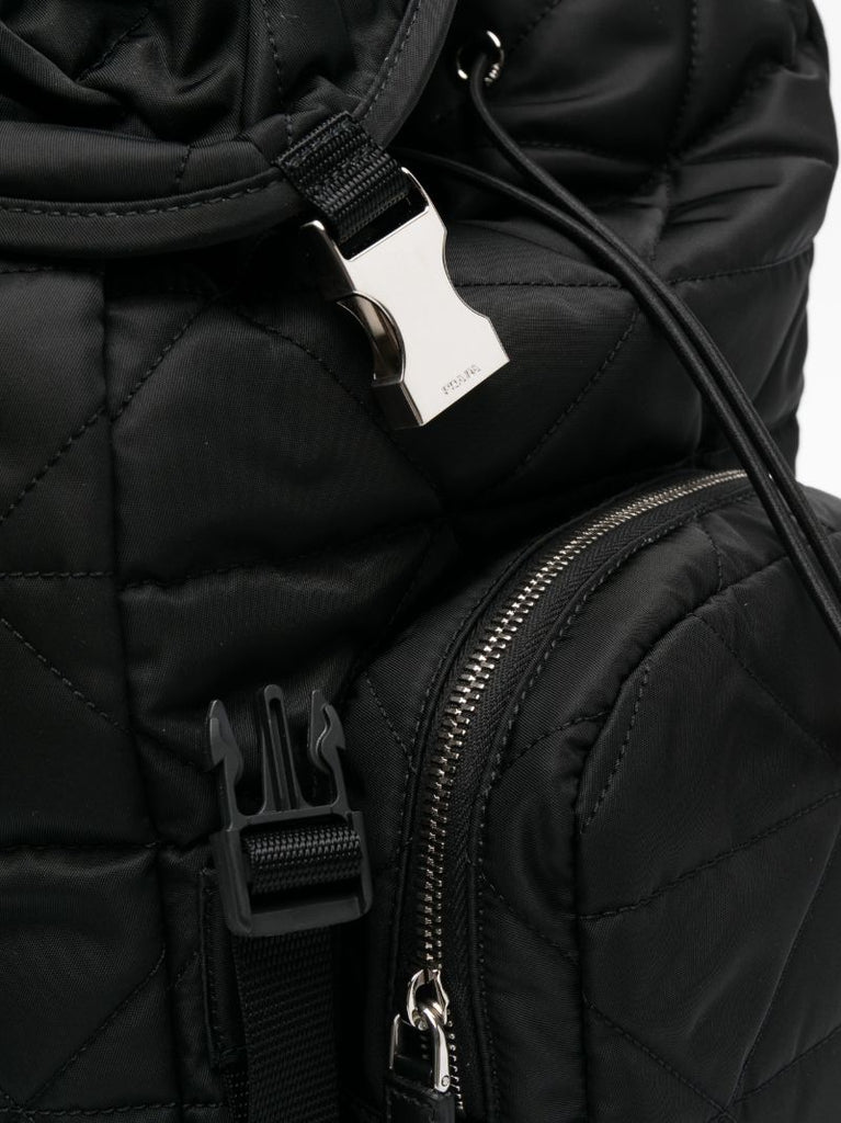 Black Re-nylon Quilted Backpack