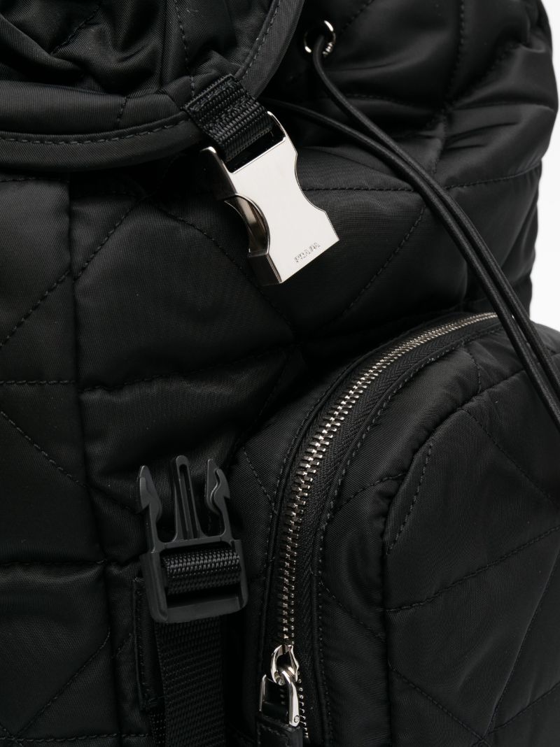 Black Re-nylon Quilted Backpack
