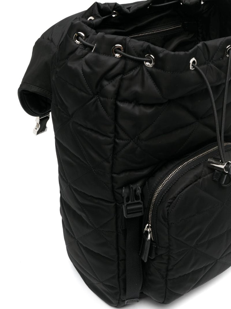 Black Re-nylon Quilted Backpack
