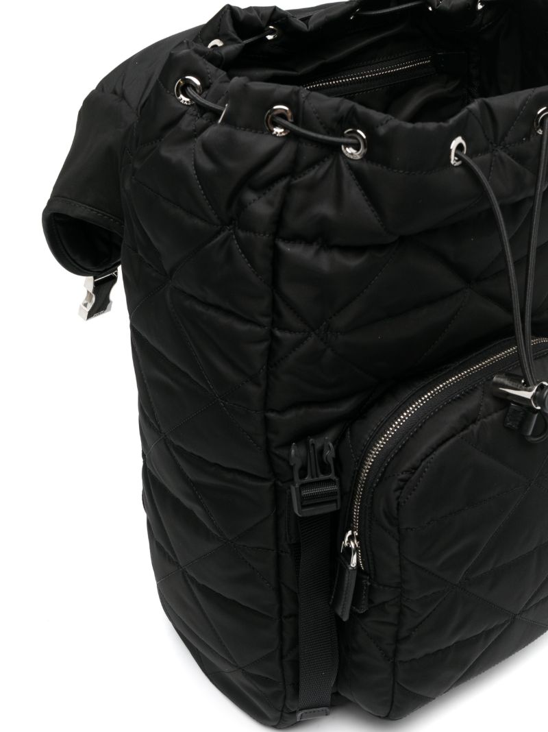 Black Re-nylon Quilted Backpack