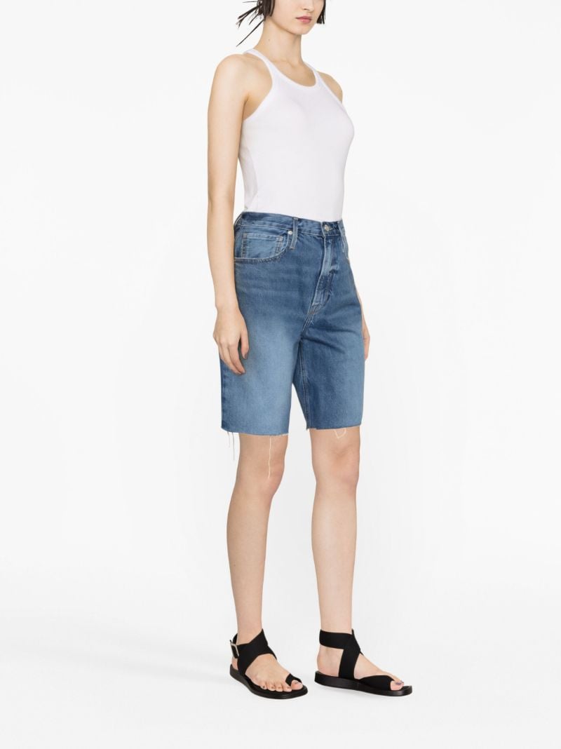 Blue Frayed-edge Denim Shorts