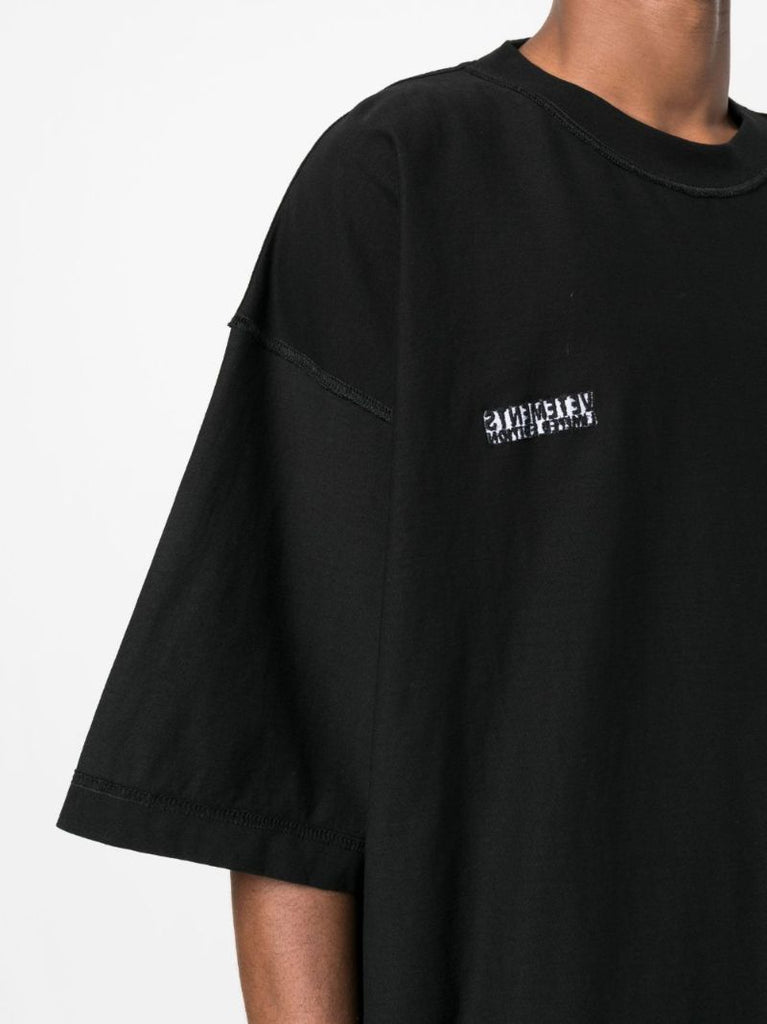 Black Inside-out Logo Cotton T-shirt