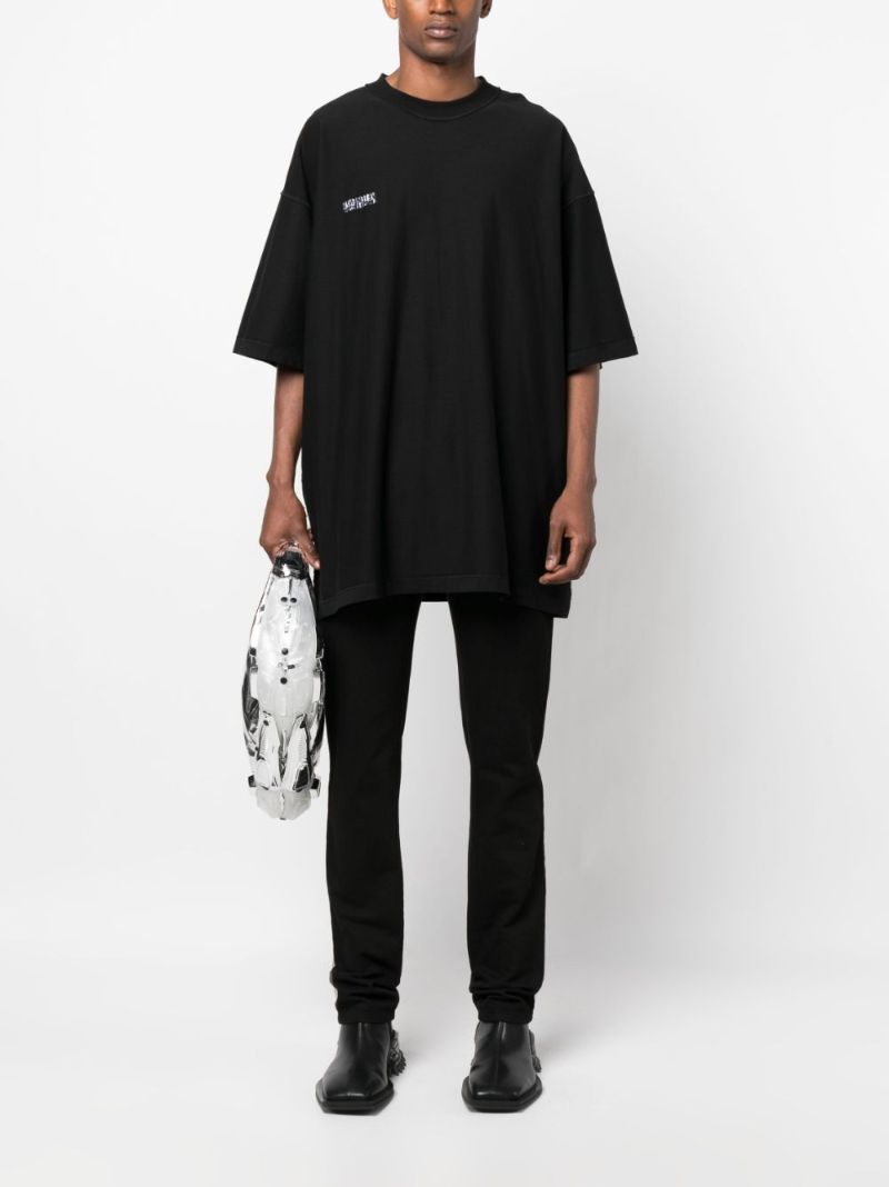 Black Inside-out Logo Cotton T-shirt