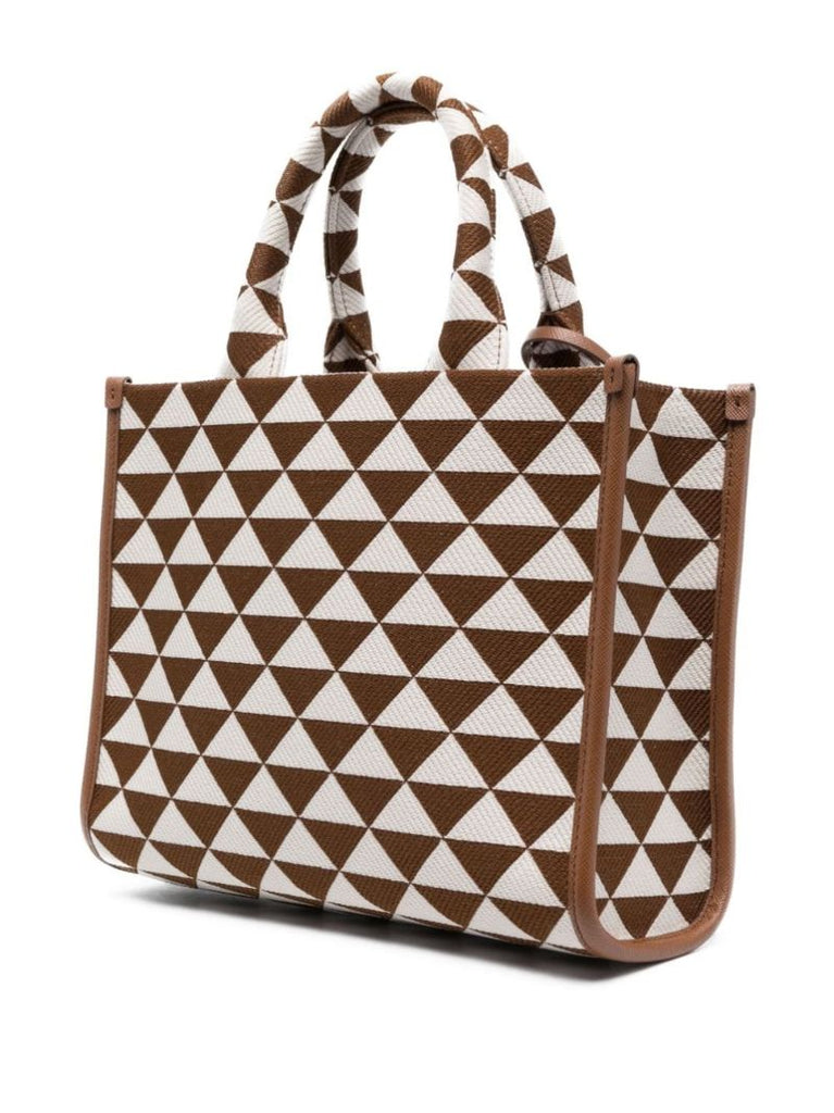 Brown Symbole Small Jacquard Tote Bag