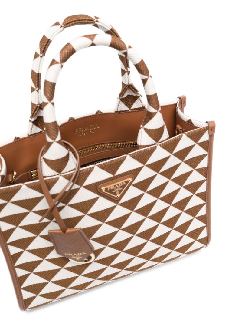 Brown Symbole Small Jacquard Tote Bag