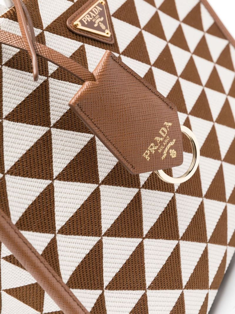 Brown Symbole Small Jacquard Tote Bag