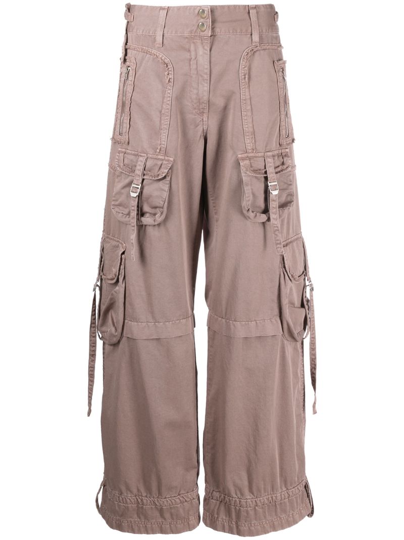 Pink Wide-leg Cargo Trousers