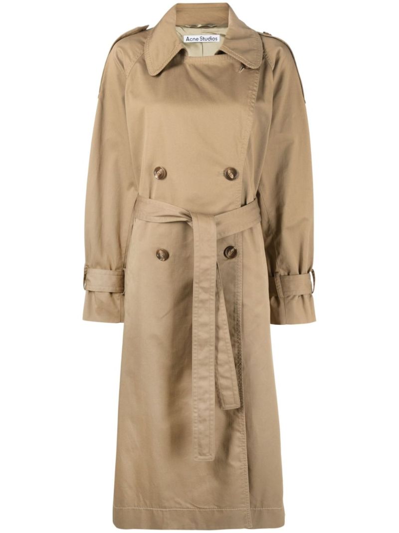 Neutral Double Breasted Trench Coat