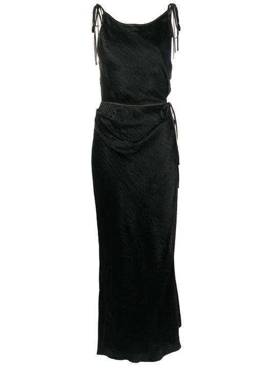 Black Strap Satin Dress