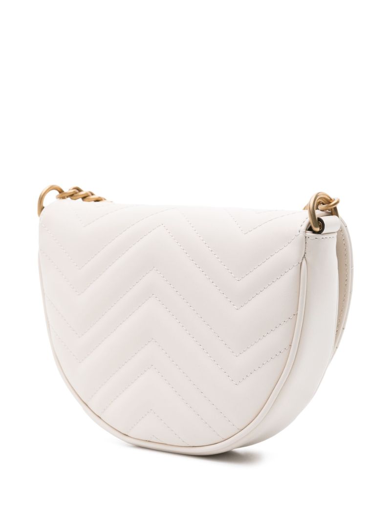 White Gg Marmont Mini Cross Body Bag