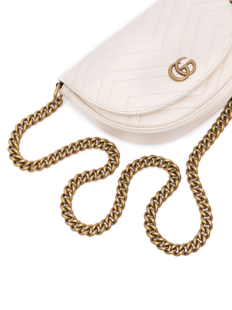 White Gg Marmont Mini Cross Body Bag