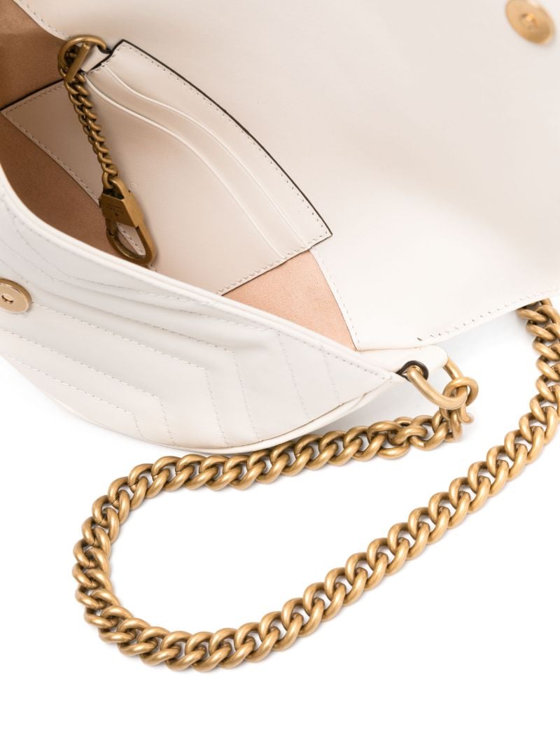 White Gg Marmont Mini Cross Body Bag