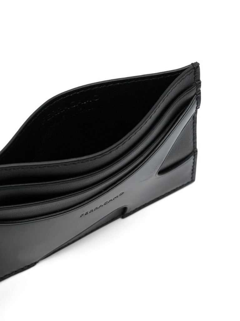 Black Cut-out Leather Cardholder
