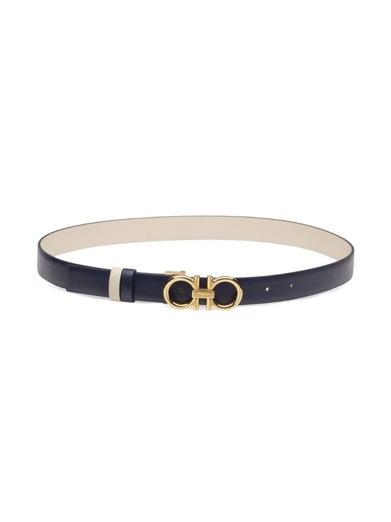 Blue Gancini Reversible Leather Belt