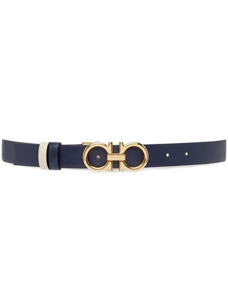 Blue Gancini Reversible Leather Belt
