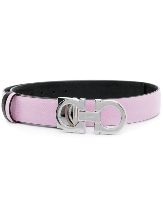 Pink Gancini Reversible Leather Belt