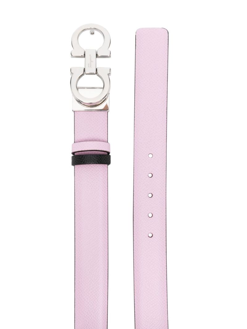 Pink Gancini Reversible Leather Belt