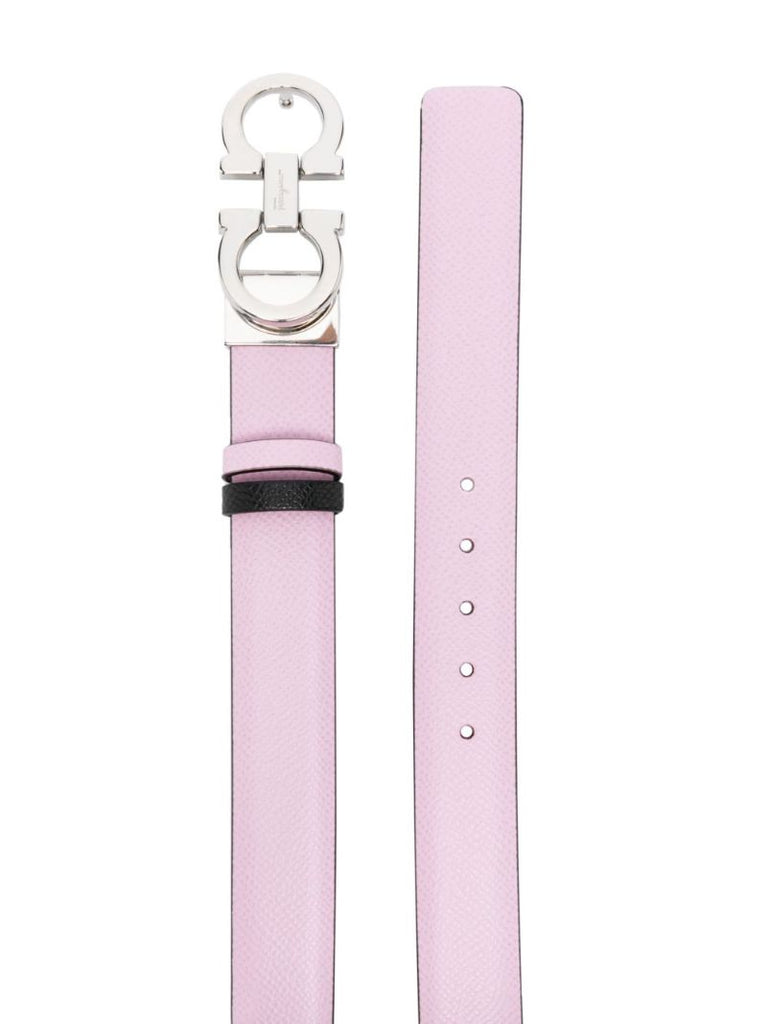 Pink Gancini Reversible Leather Belt