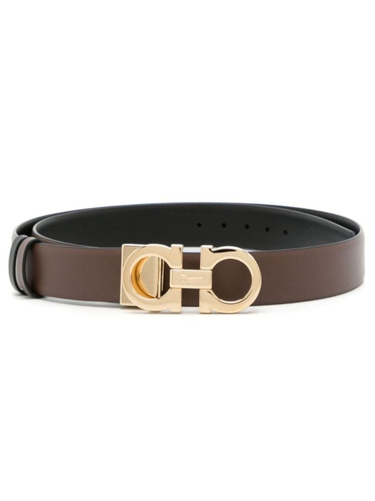 Brown Gancini Reversible Leather Belt
