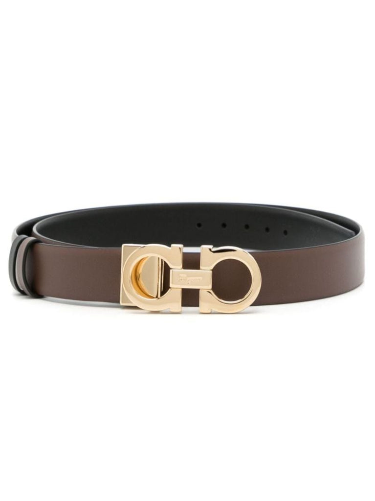 Brown Gancini Reversible Leather Belt