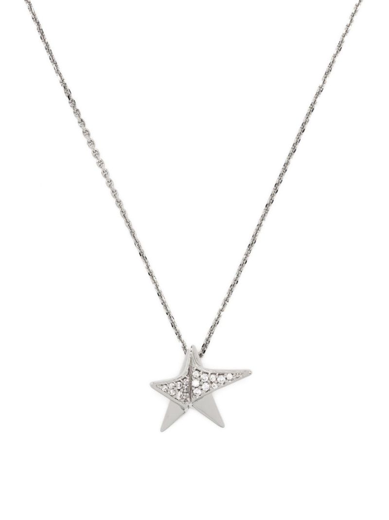 Silver-tone Star Crystal Necklace