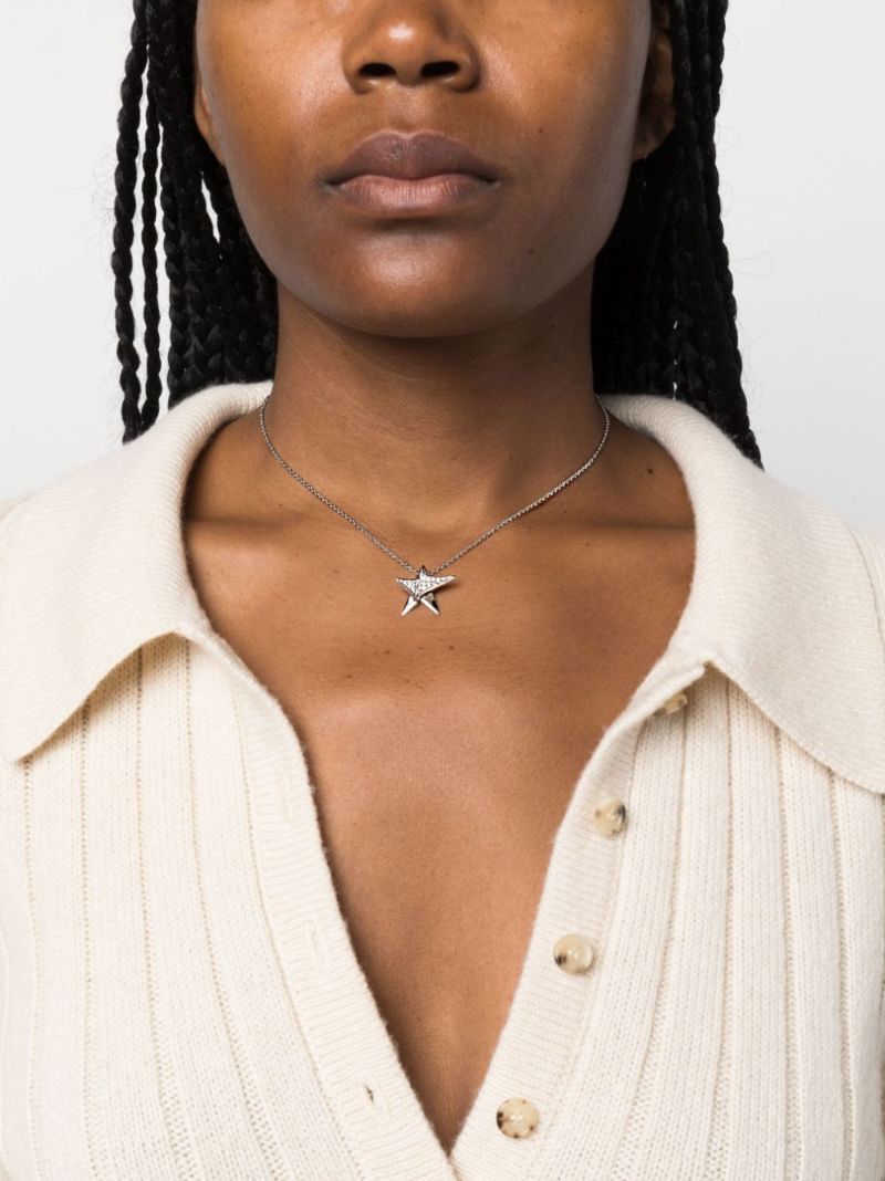 Silver-tone Star Crystal Necklace