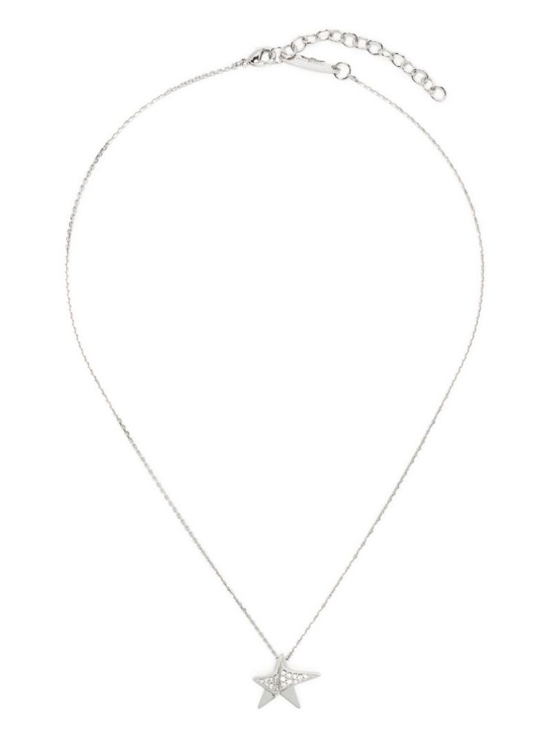 Silver-tone Star Crystal Necklace