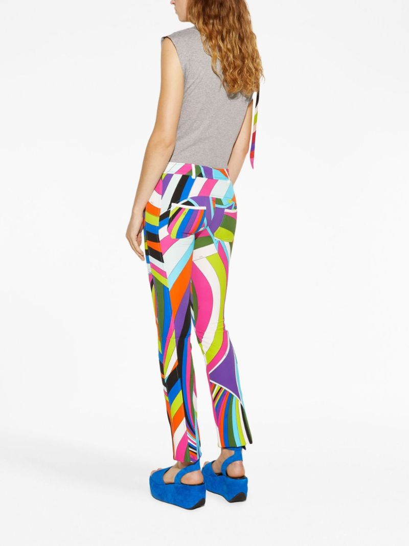 Blue Iride-print Straight-leg Trousers