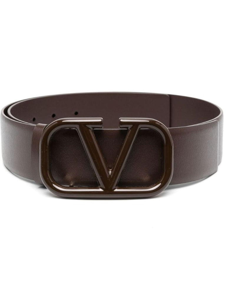 Brown Vlogo Buckle Belt