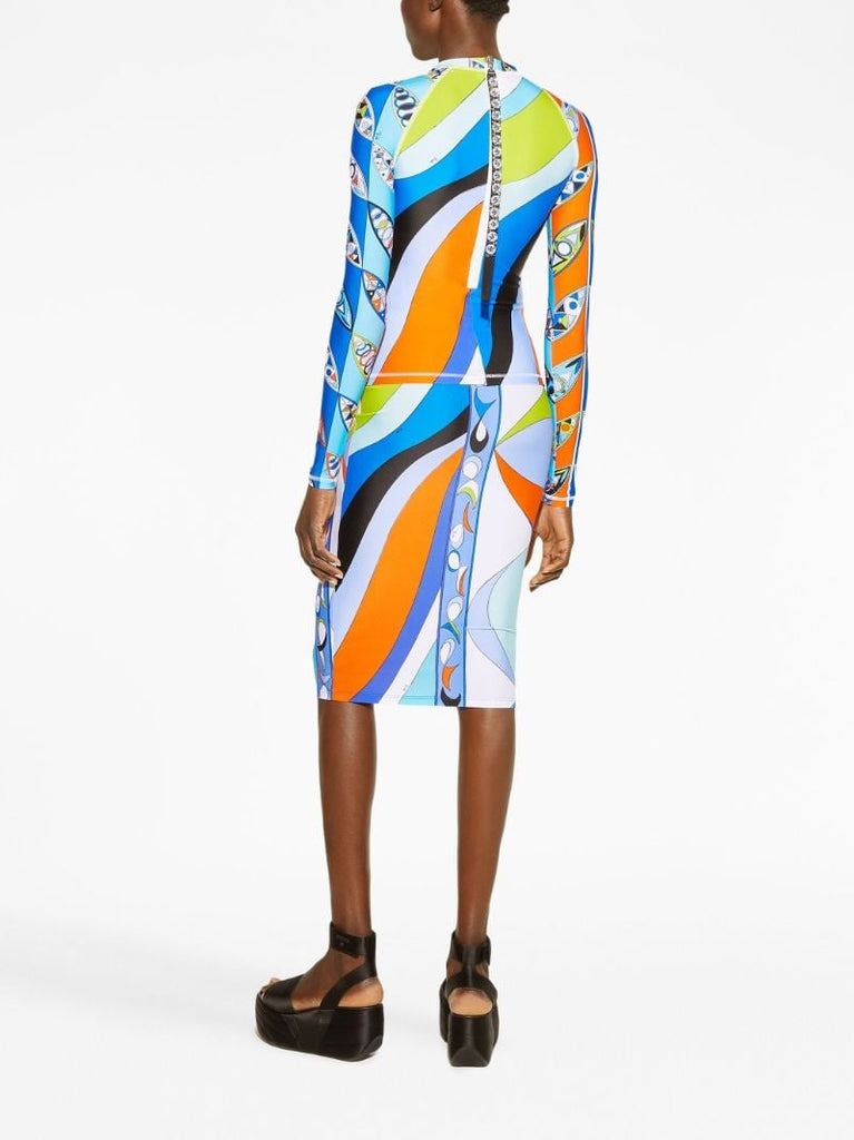 Blue Pesci and Girandole-print Top