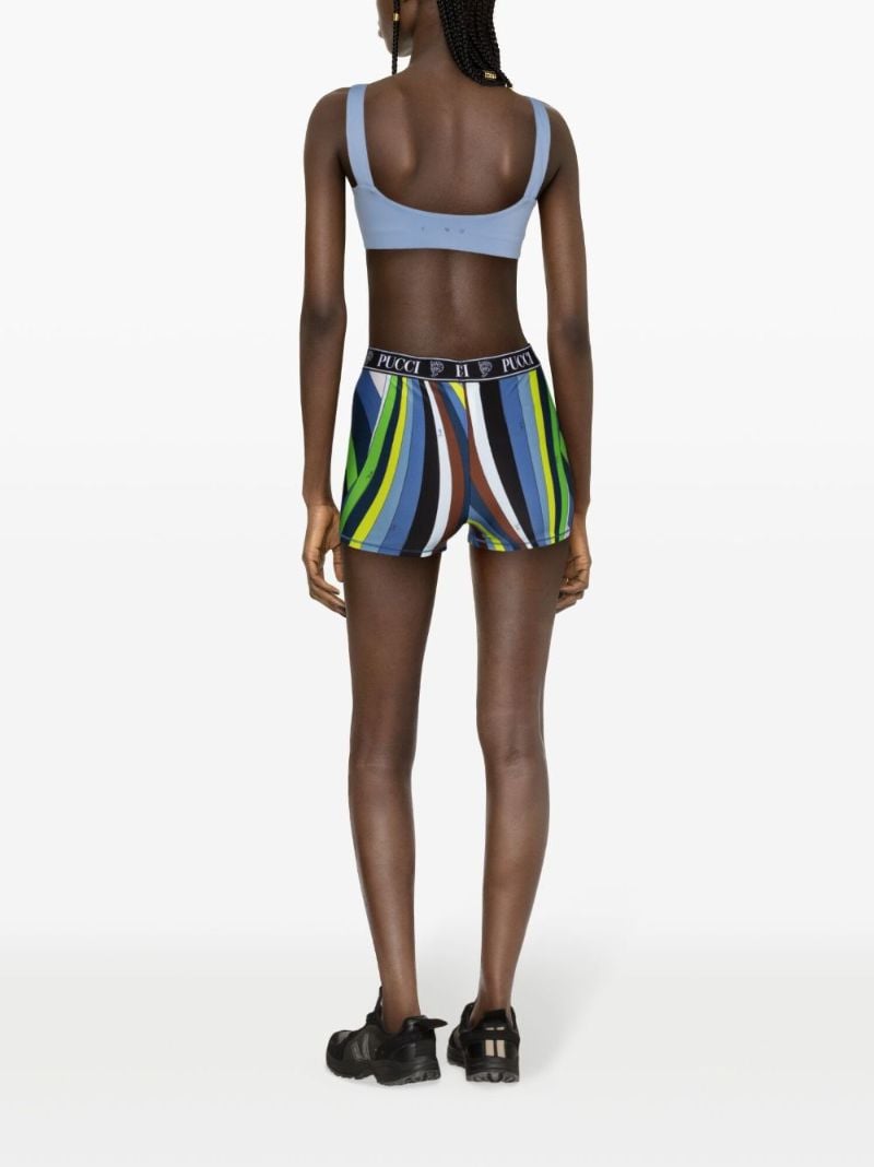 Blue Marmo-print Shorts
