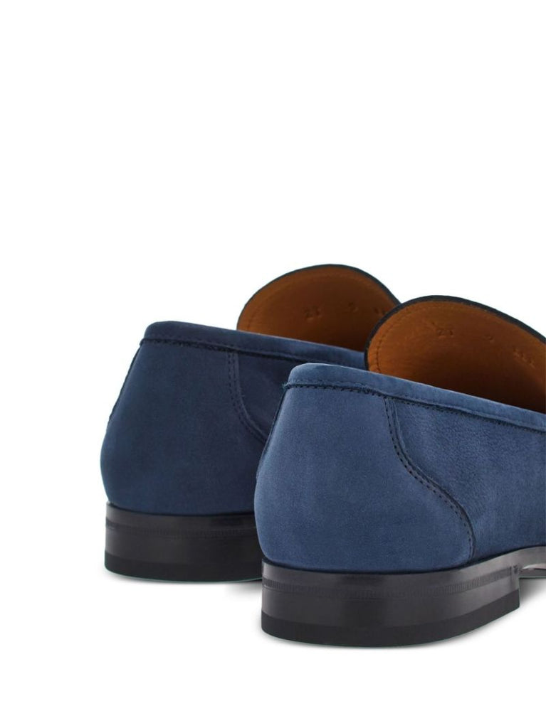 Blue Gancini Suede Loafers