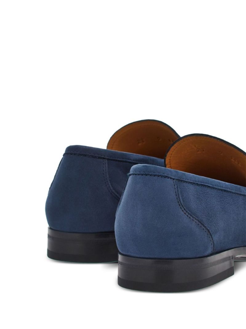 Blue Gancini Suede Loafers