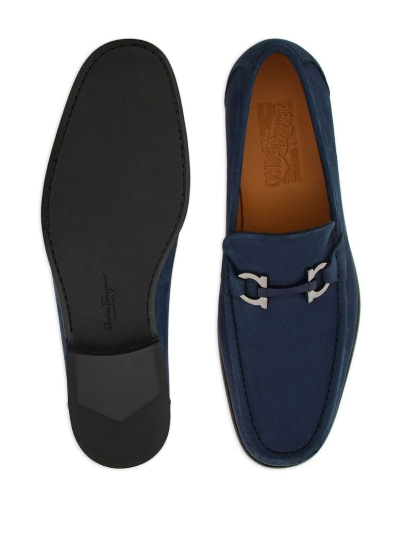 Blue Gancini Suede Loafers