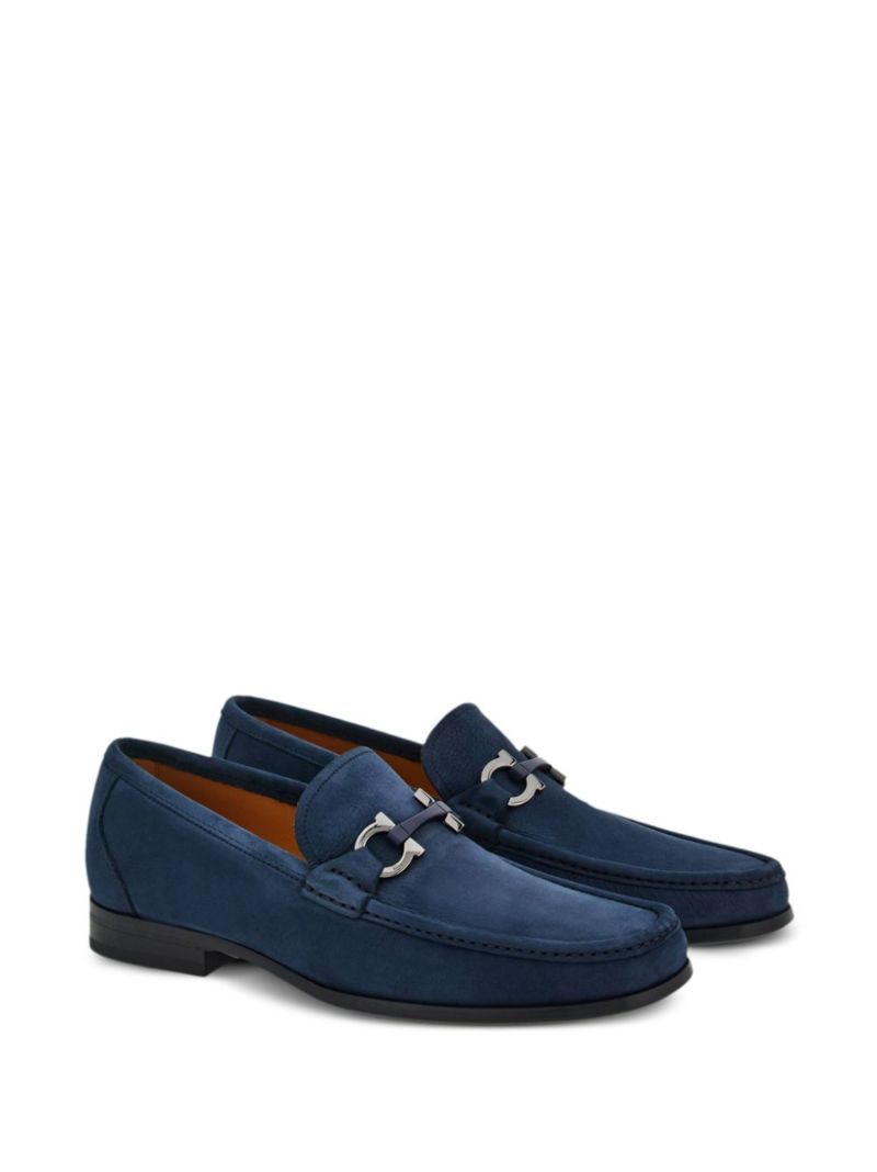 Blue Gancini Suede Loafers